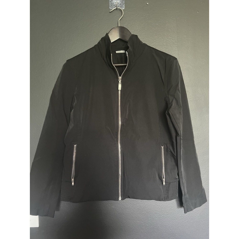 Isaac Mizrahi Jacket Womens Medium Black Nylon/Spandex Full‎ Zip for Target